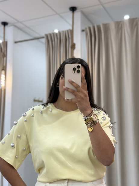 CAMISETA TACHAS AMARILLA