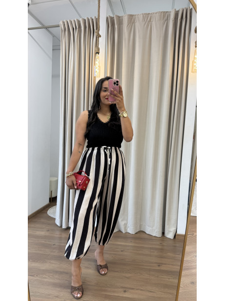 PANTALON RAYAS FLUIDO NB