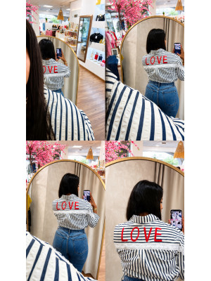 CAMISA LOVE AZ. OSC.