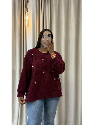 SUDADERA LOVE GRANATE