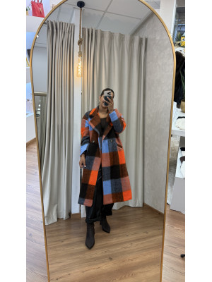 ABRIGO CLAUDIA NARANJA / GRIS
