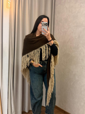 PONCHO LURDES MARRON/BEIS