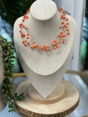 COLLAR PERLA NARANJA