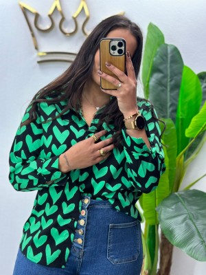 CAMISA VERDE CORAZÓN