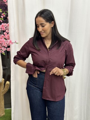 CAMISA ALMUDENA BURDEOS