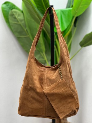 BOLSO PIEL SERRAJE CAMEL